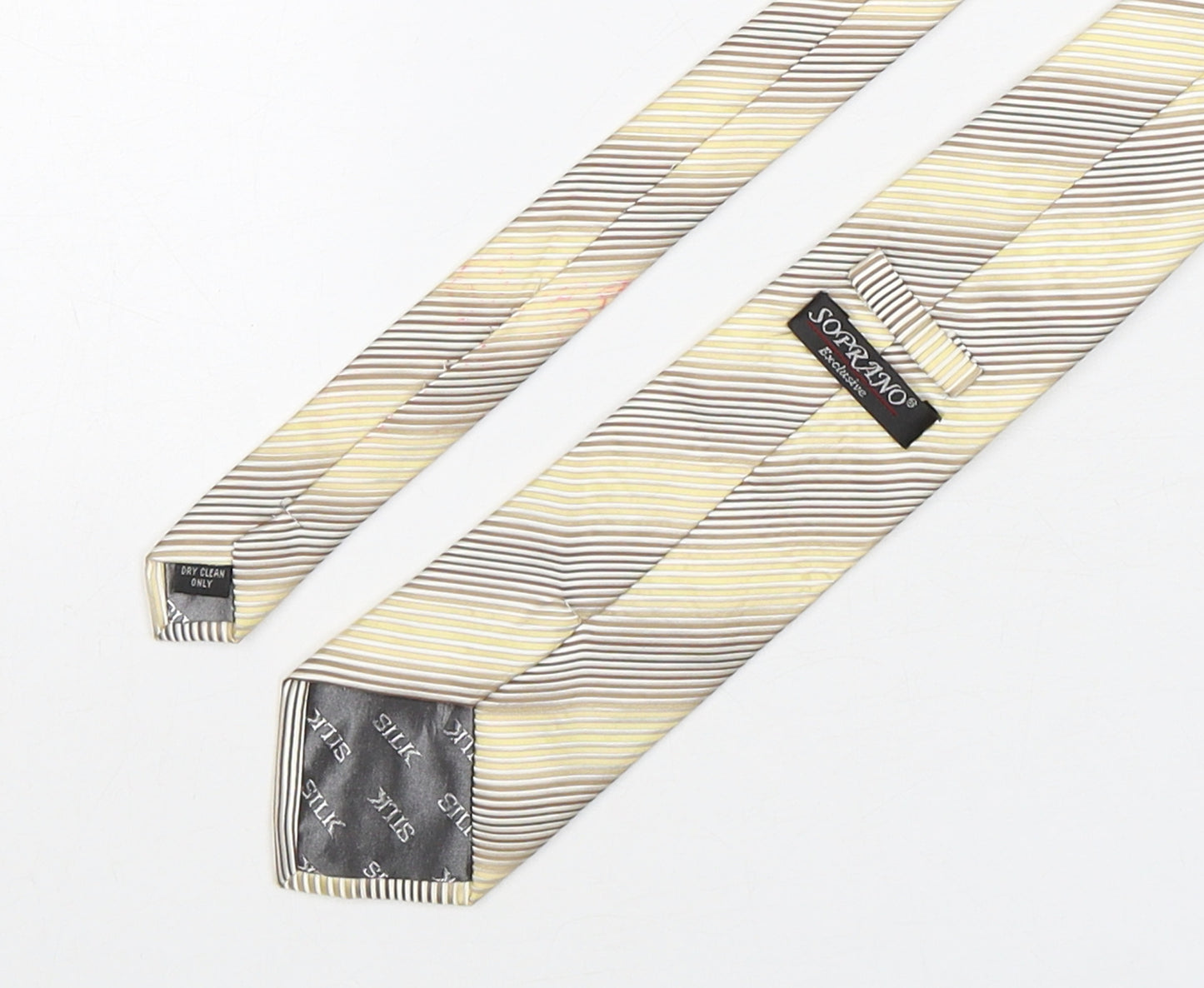 Soprano Mens Multicoloured Striped Silk Pointed Tie One Size