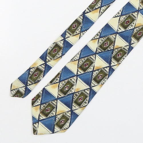 Luciano Gatti Mens Multicoloured Geometric Polyester Pointed Tie One Size