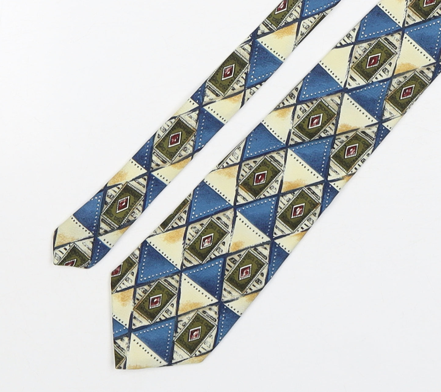 Luciano Gatti Mens Multicoloured Geometric Polyester Pointed Tie One Size