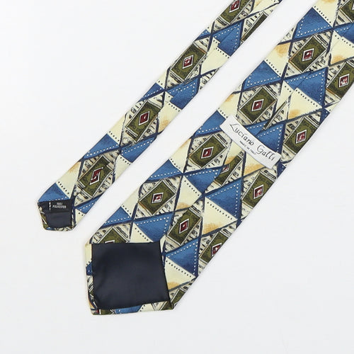 Luciano Gatti Mens Multicoloured Geometric Polyester Pointed Tie One Size
