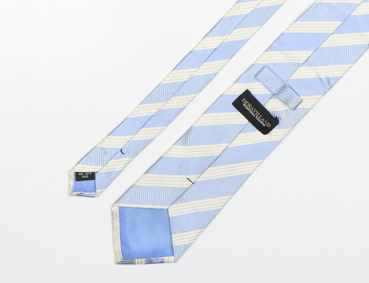 dehavilland Mens Multicoloured Striped Silk Pointed Tie One Size