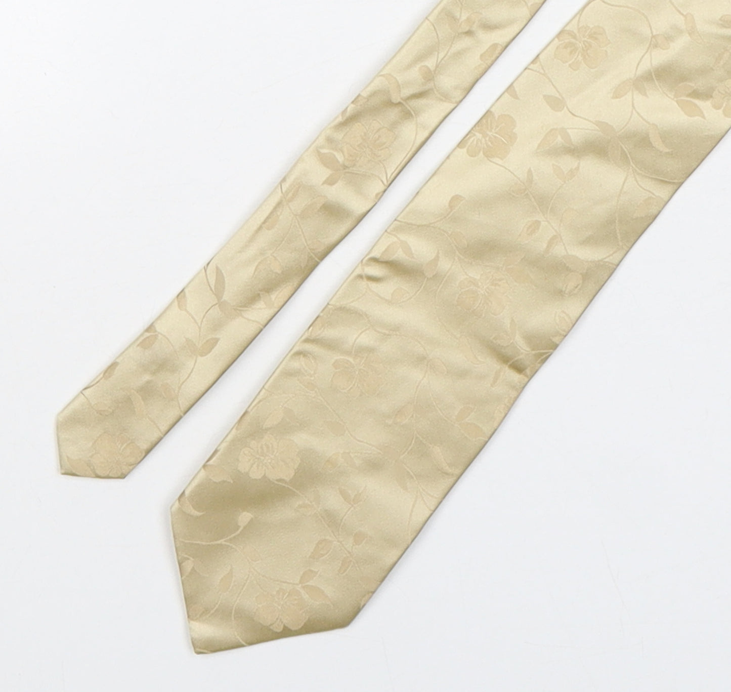 Berwin & Berwin Mens Gold Floral Silk Pointed Tie One Size