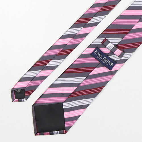 Rael Brook Mens Multicoloured Striped Polyester Pointed Tie One Size
