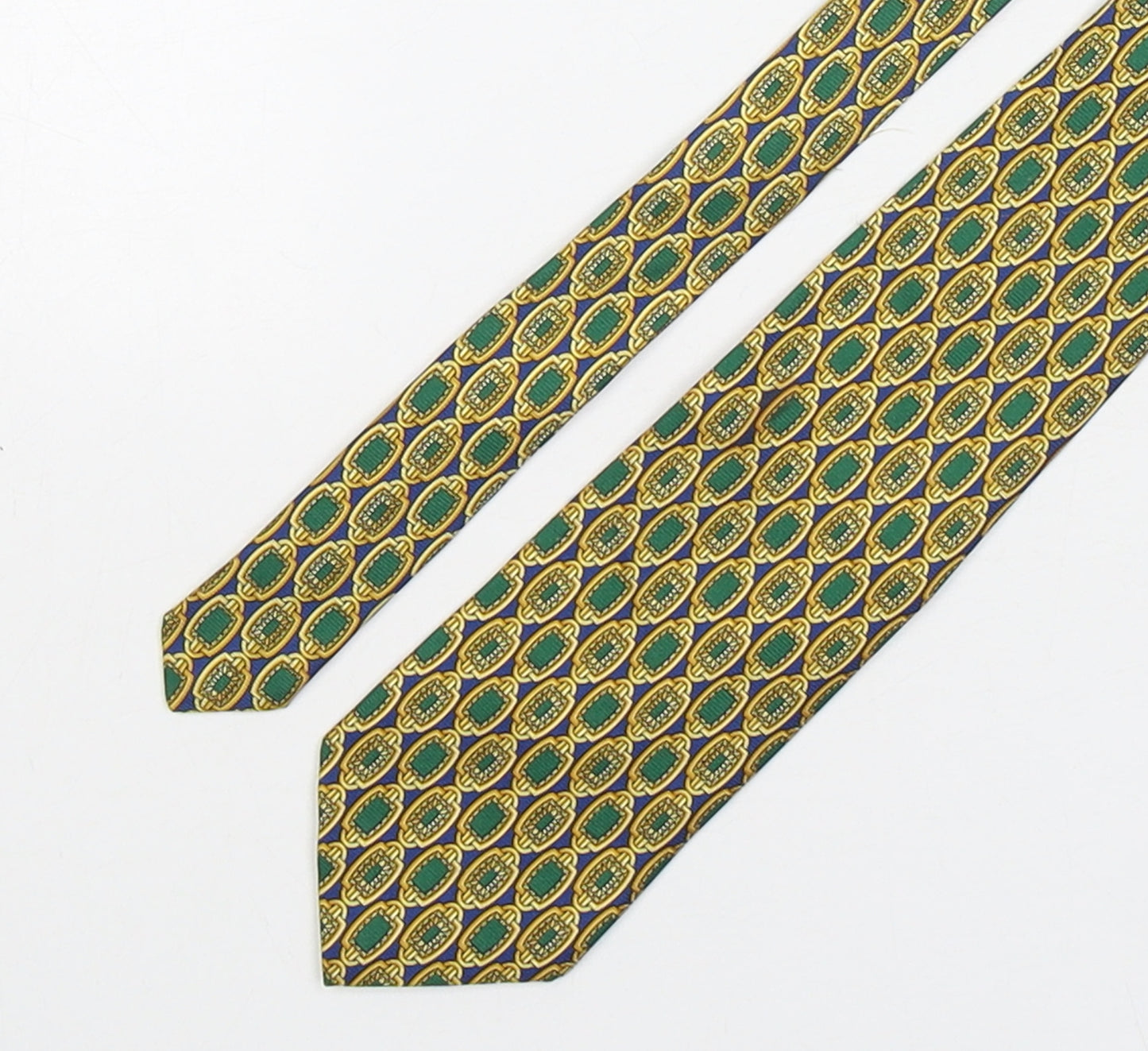 Jacques Estier  Mens Multicoloured Geometric Silk Pointed Tie One Size