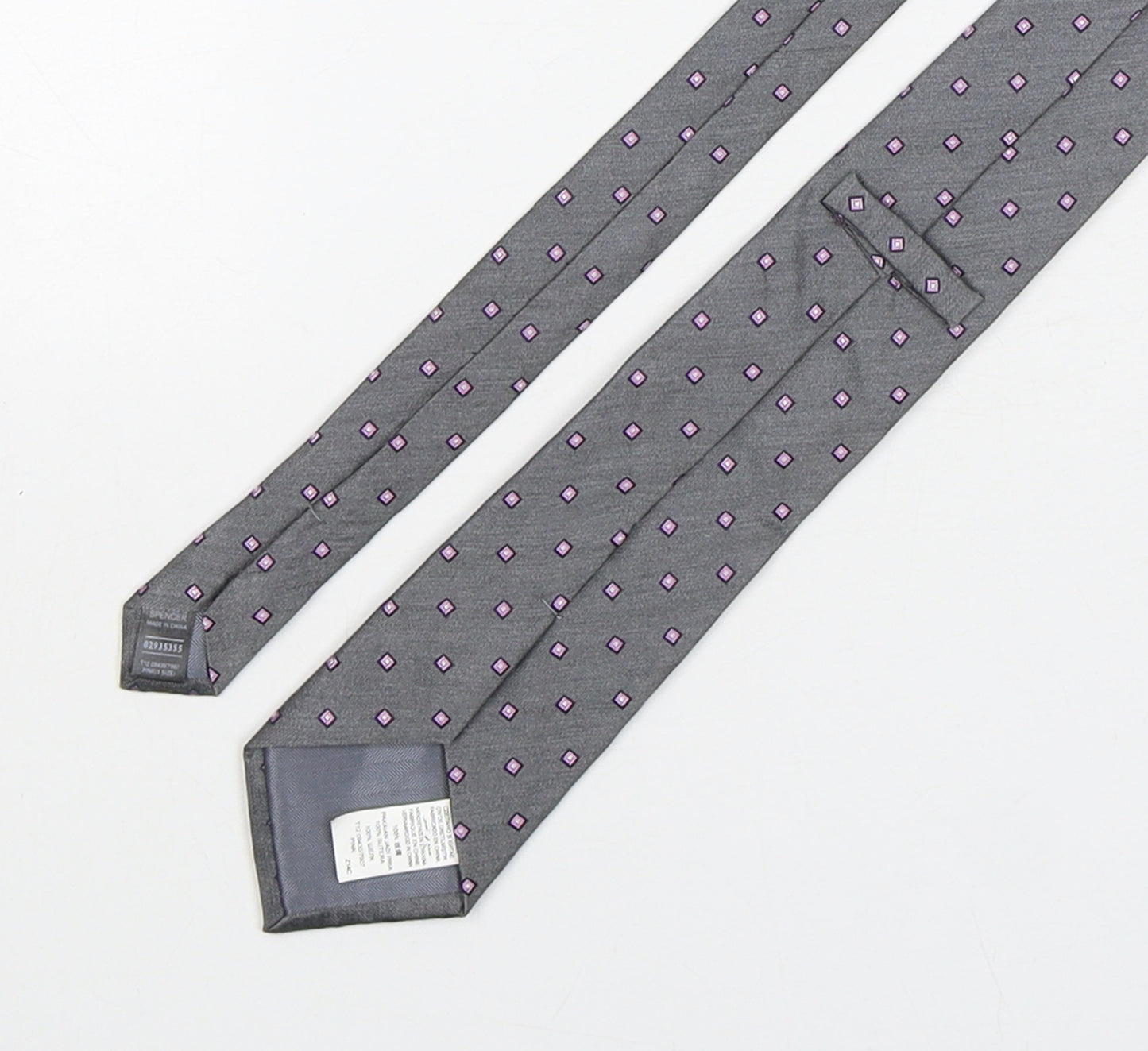 Marks and Spencer Mens Multicoloured Geometric Silk Pointed Tie One Size