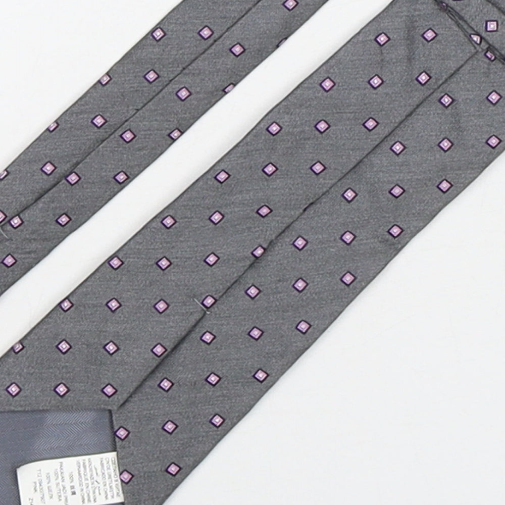 Marks and Spencer Mens Multicoloured Geometric Silk Pointed Tie One Size
