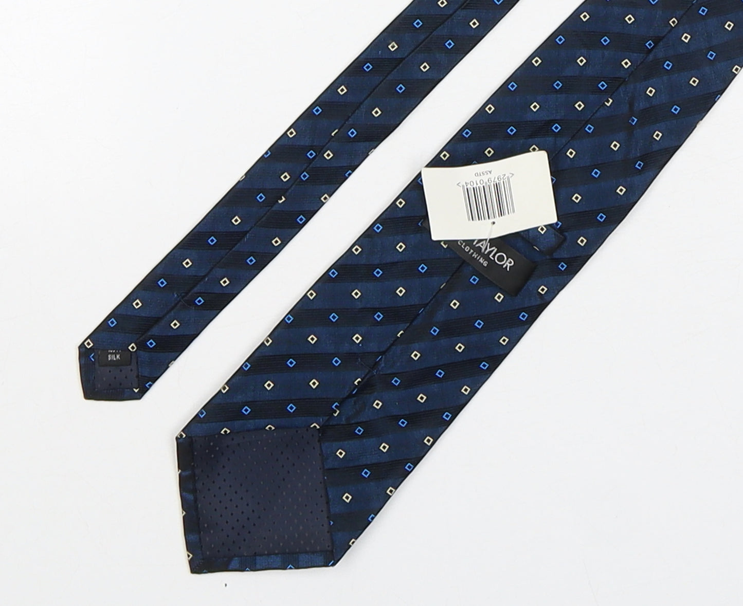 Ted Taylor  Mens Multicoloured Geometric Silk Pointed Tie One Size