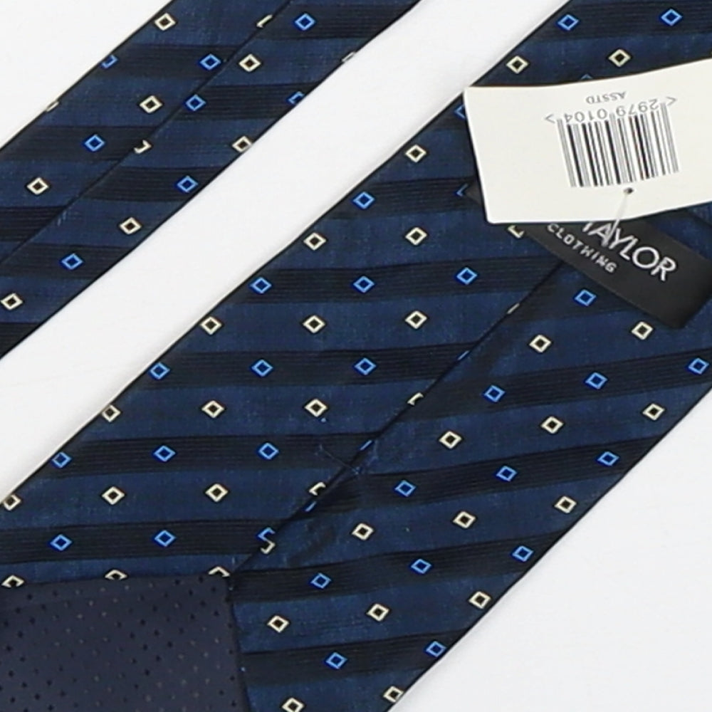 Ted Taylor  Mens Multicoloured Geometric Silk Pointed Tie One Size