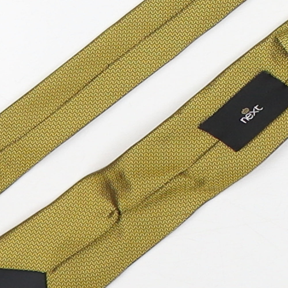 NEXT Mens Green Geometric Polyester Pointed Tie One Size