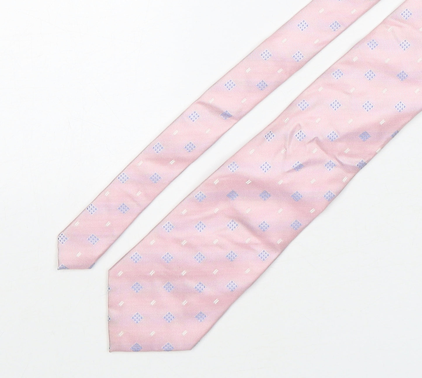 Royal Class Mens Pink Geometric Silk Pointed Tie One Size