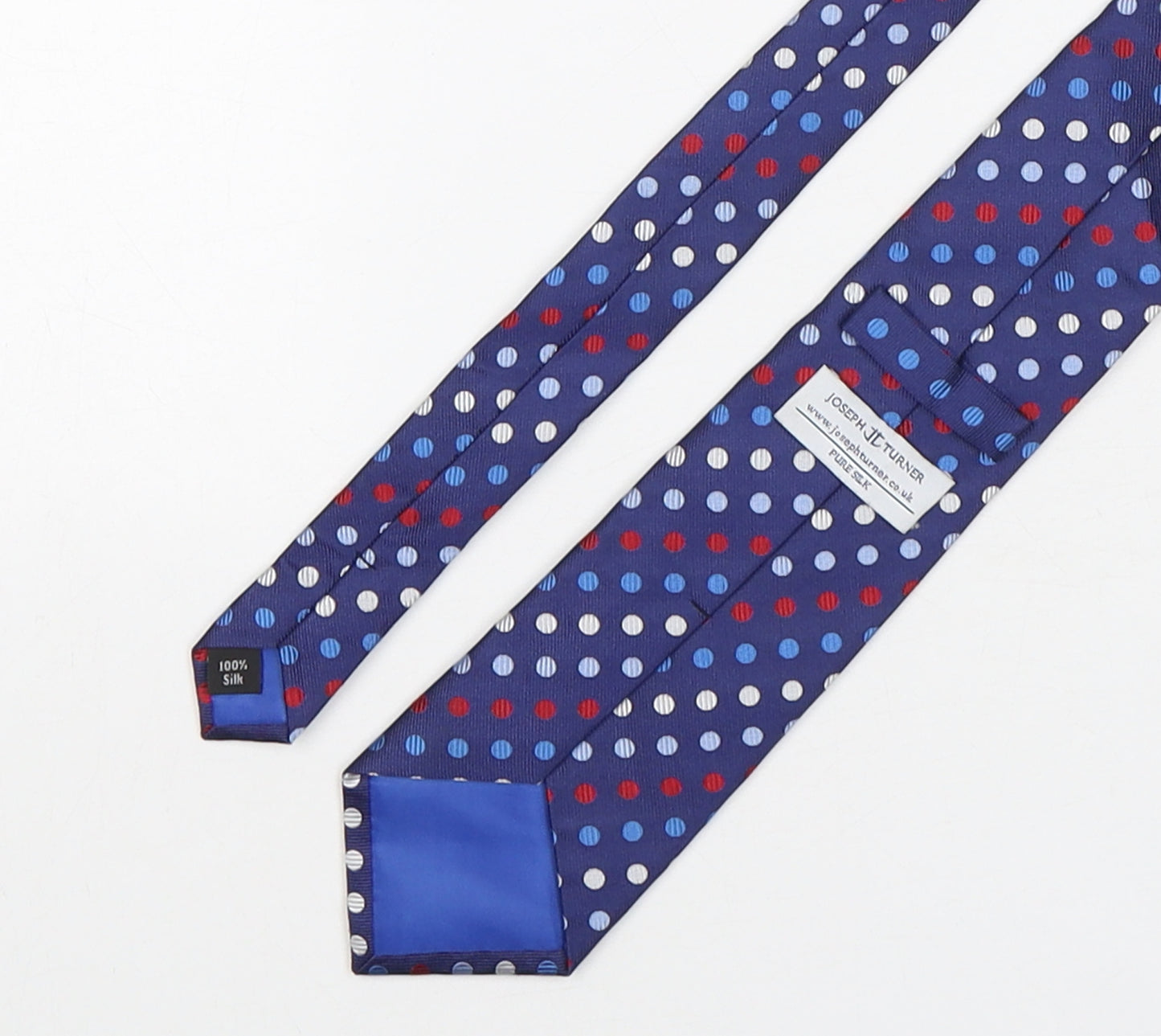 Joseph Turner  Mens Multicoloured Polka Dot Silk Pointed Tie One Size