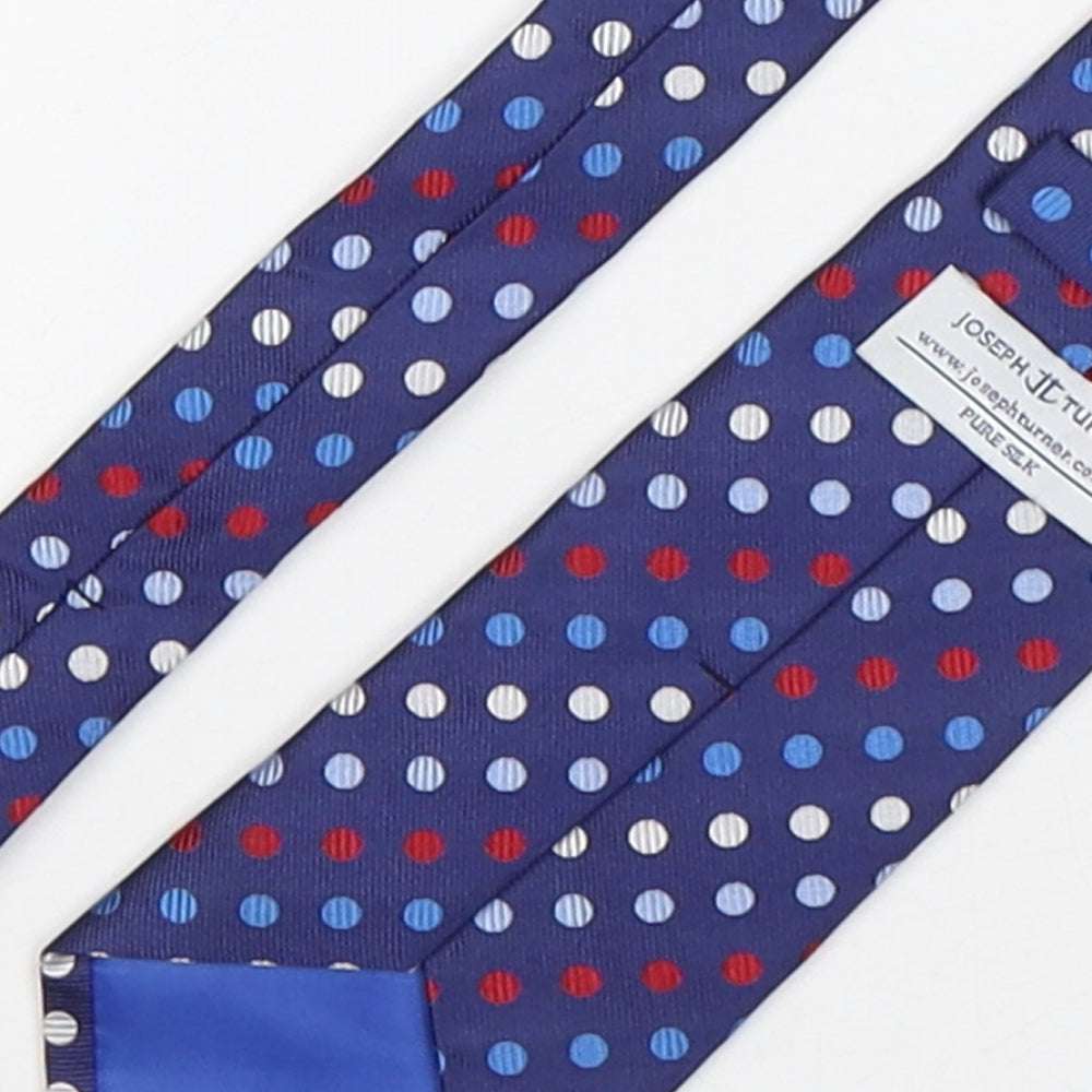 Joseph Turner  Mens Multicoloured Polka Dot Silk Pointed Tie One Size