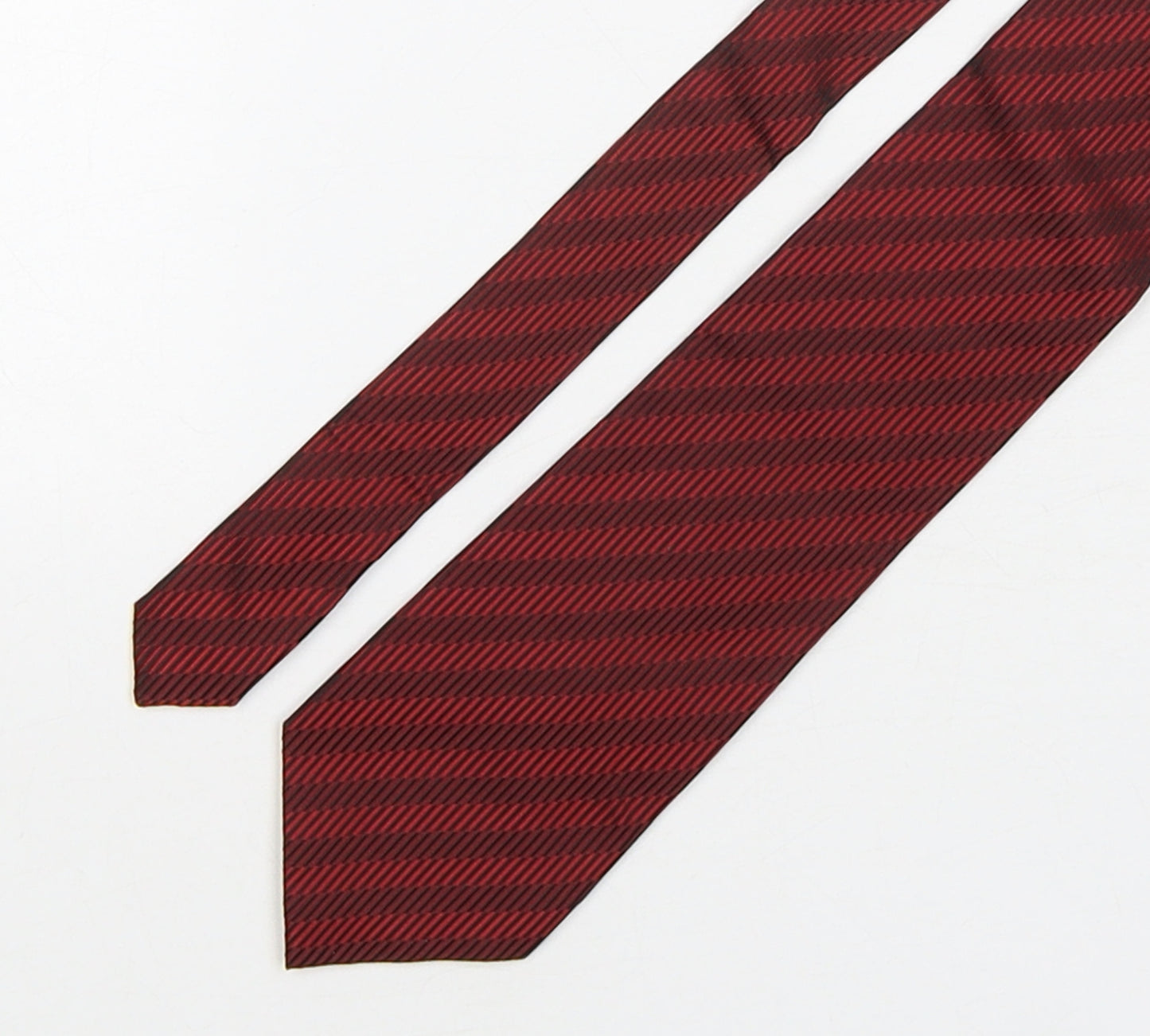 Soprano  Mens Red Striped Silk Pointed Tie One Size
