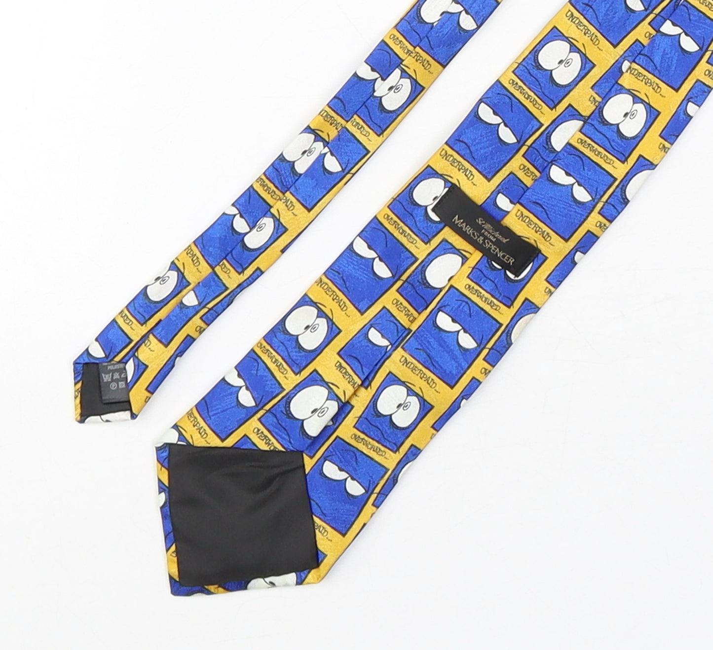Marks and Spencer Mens Multicoloured Geometric Polyester Pointed Tie One Size