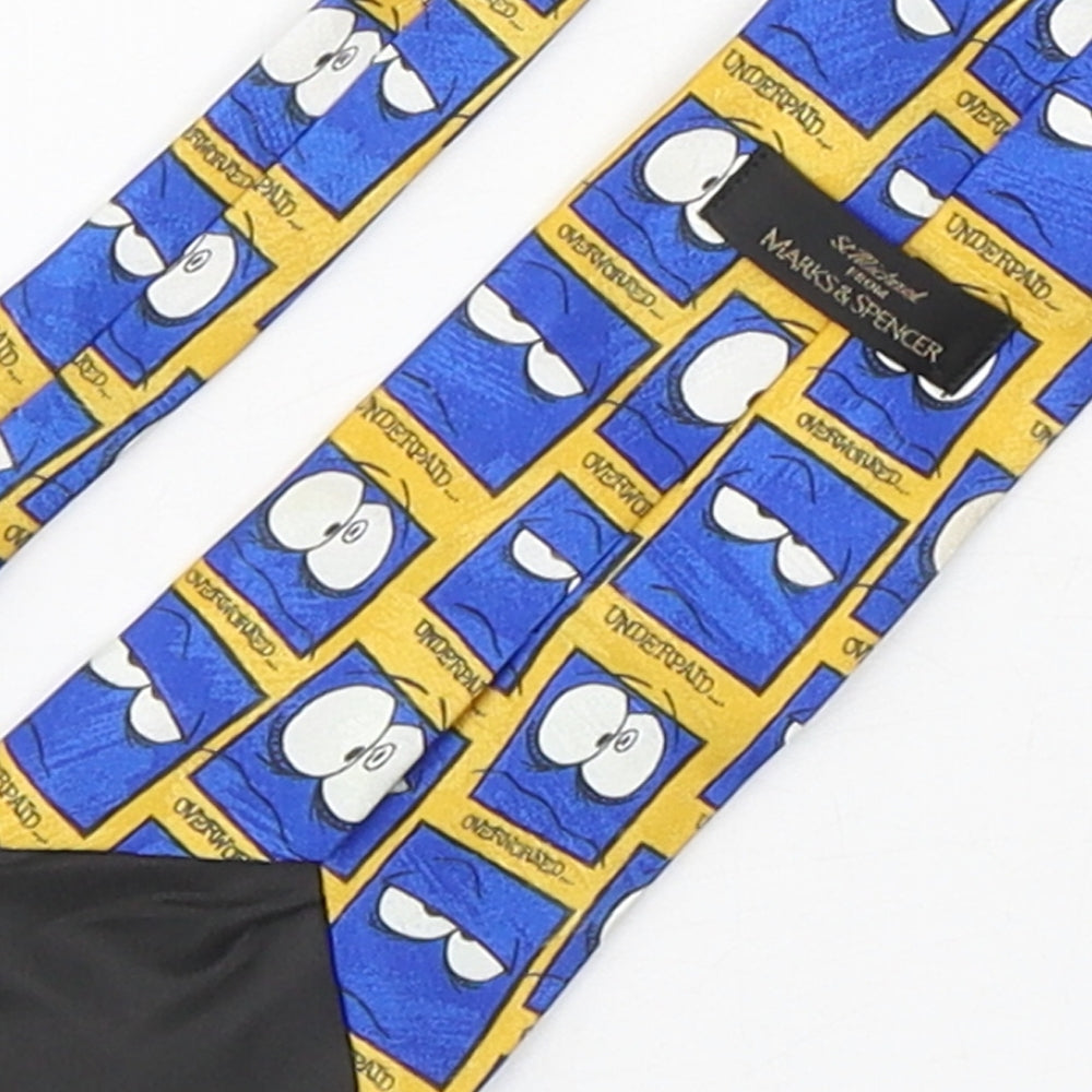 Marks and Spencer Mens Multicoloured Geometric Polyester Pointed Tie One Size
