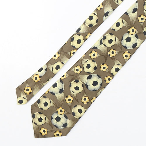 Rene Chagal Mens Multicoloured Geometric Silk Pointed Tie One Size - Football