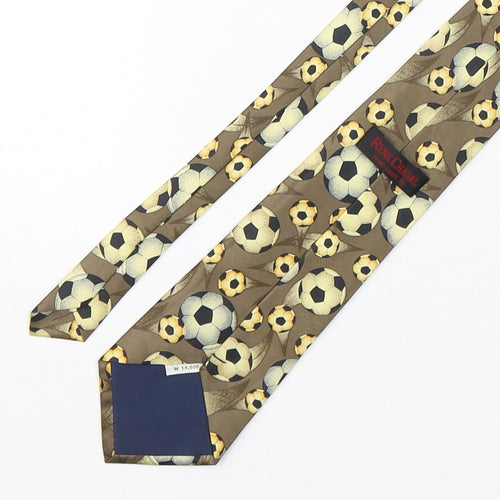 Rene Chagal Mens Multicoloured Geometric Silk Pointed Tie One Size - Football