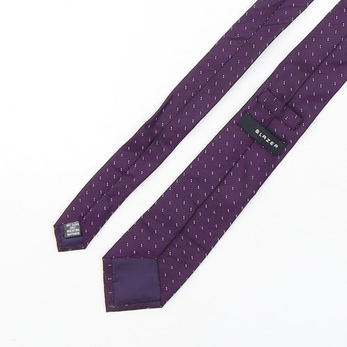 Blazer  Mens Purple Geometric Silk Pointed Tie One Size