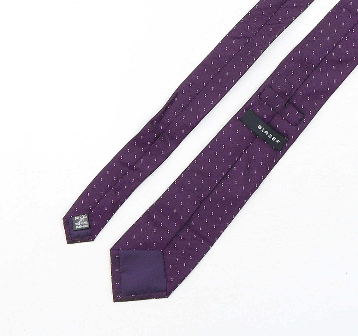 Blazer  Mens Purple Geometric Silk Pointed Tie One Size