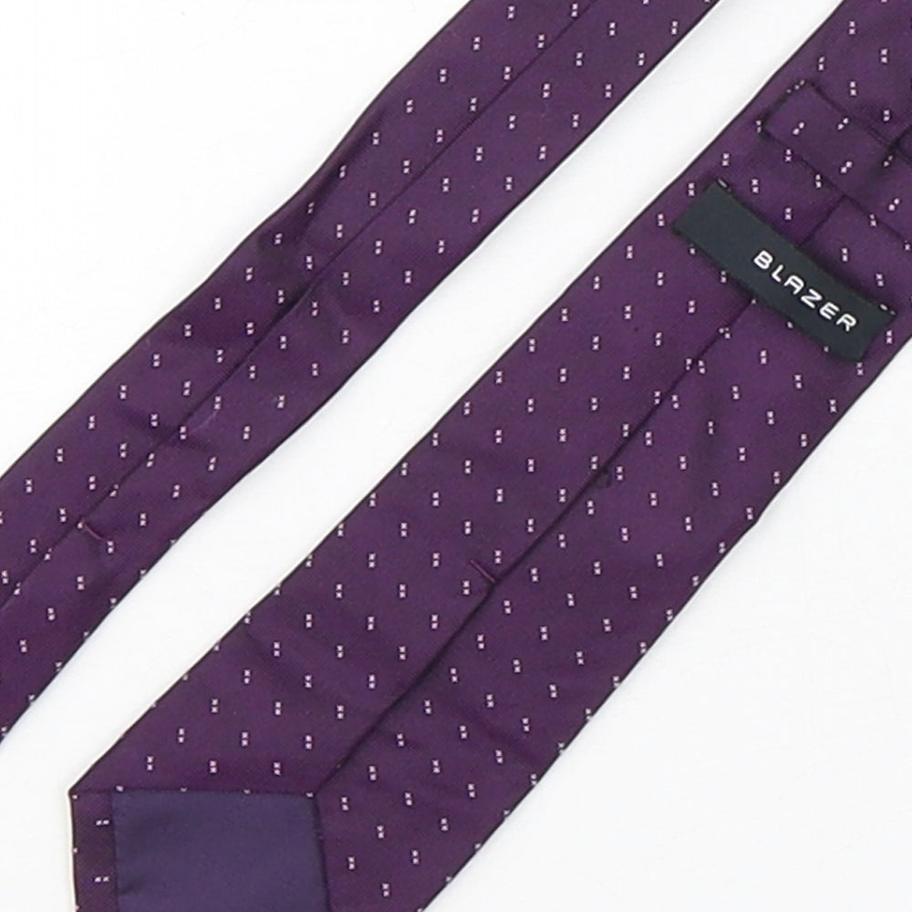 Blazer  Mens Purple Geometric Silk Pointed Tie One Size