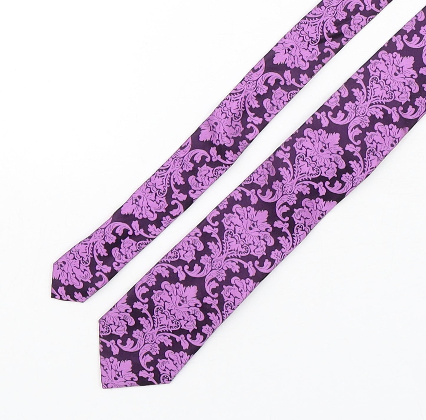 Jeff Banks  Mens Purple Paisley Silk Pointed Tie One Size
