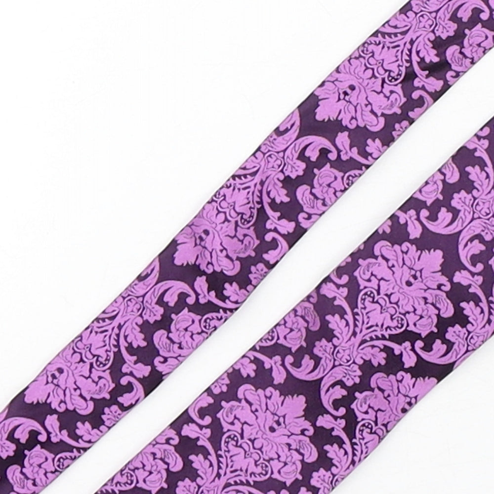 Jeff Banks  Mens Purple Paisley Silk Pointed Tie One Size