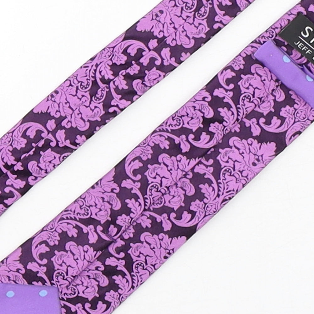 Jeff Banks  Mens Purple Paisley Silk Pointed Tie One Size
