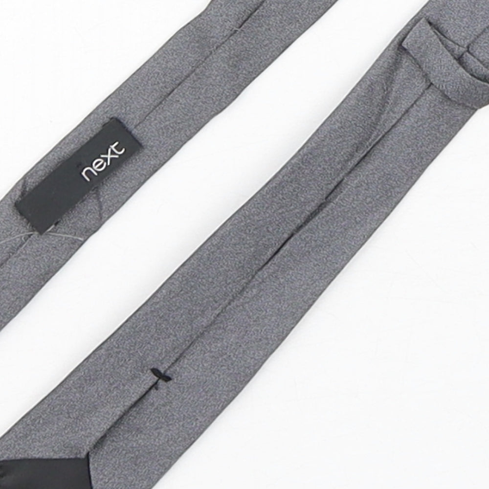 NEXT Mens Grey  Silk Pointed Tie One Size