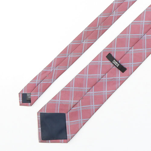 Marks and Spencer Mens Multicoloured Plaids & Checks Polyester Pointed Tie One Size