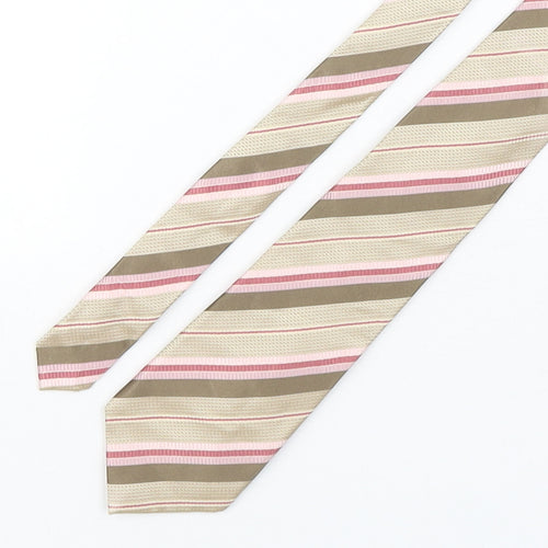 Marks and Spencer Mens Multicoloured Striped Silk Pointed Tie One Size
