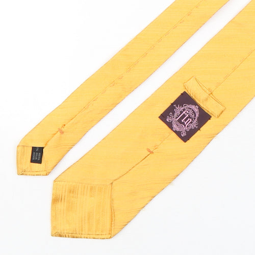 Daniel Lazaro Figuerdo Mens Gold Striped Silk Pointed Tie One Size