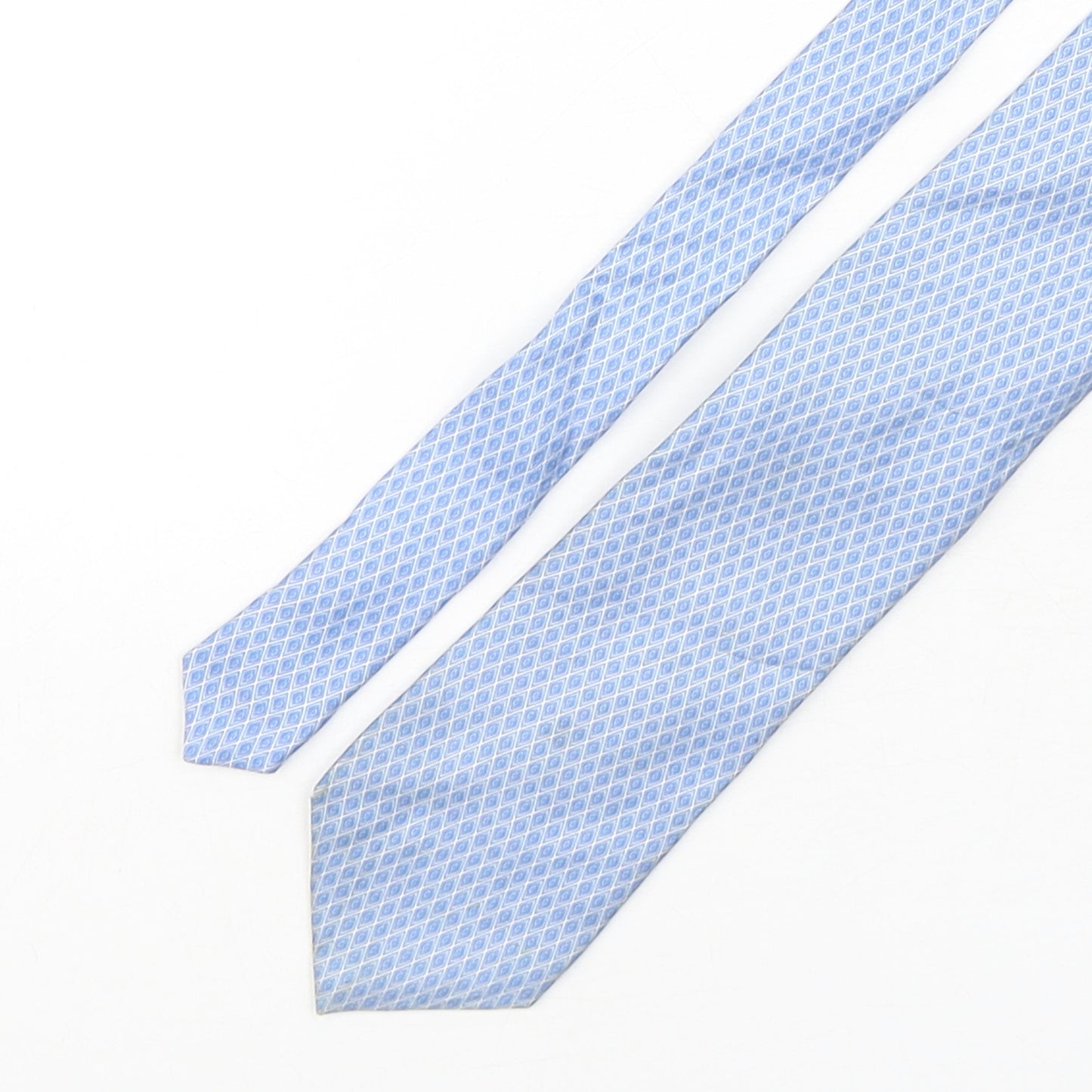 Frangi Mens Blue Geometric Silk Pointed Tie One Size