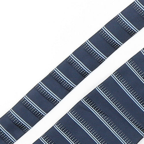 Preworn Mens Blue Striped Silk Pointed Tie One Size