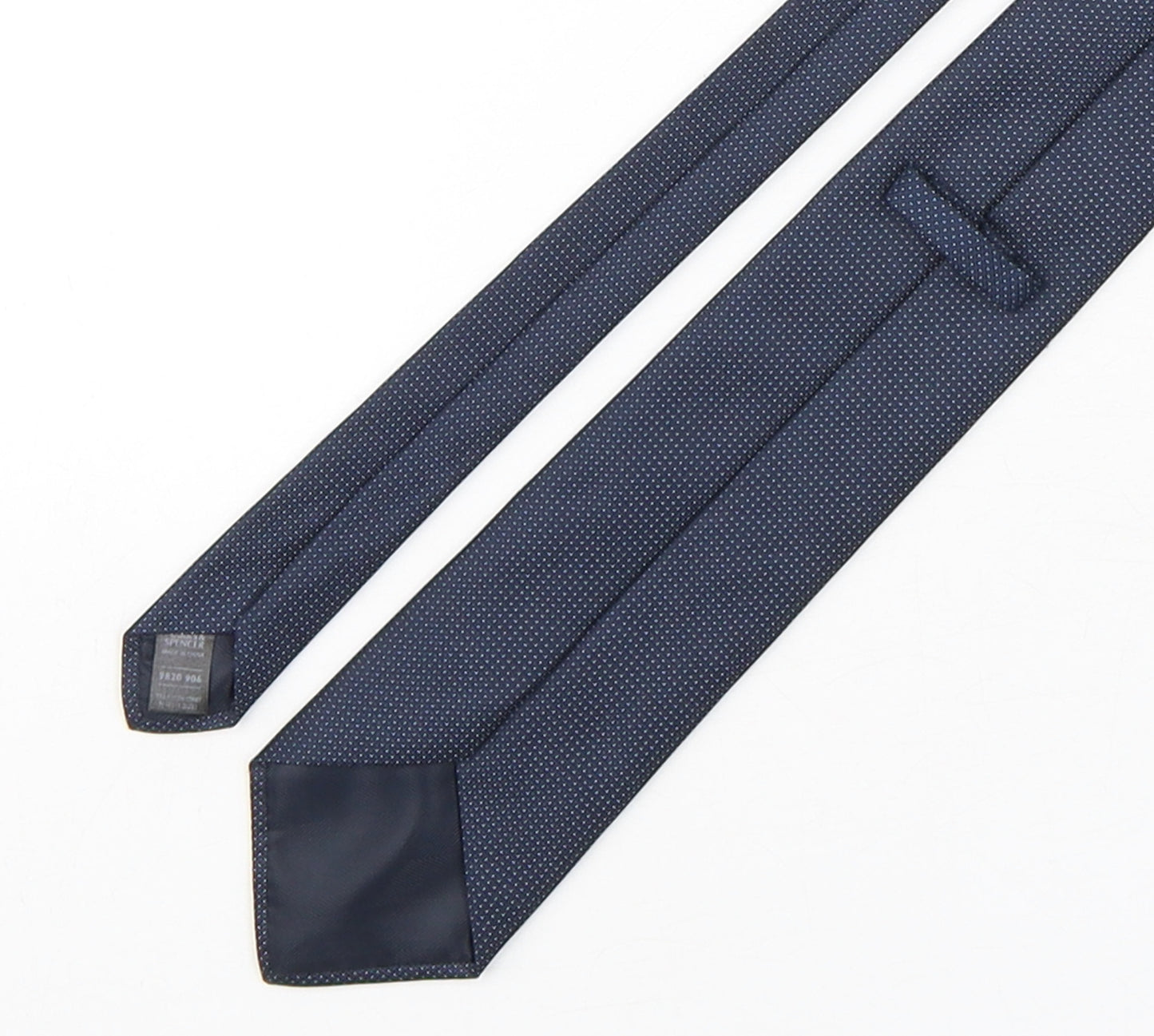 Marks and Spencer Mens Blue Polka Dot Polyester Pointed Tie One Size