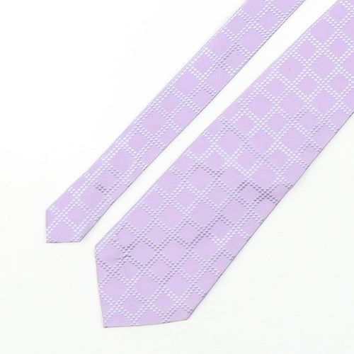 Michelsons Mens Purple Plaids & Checks Silk Pointed Tie One Size