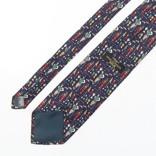 Marks and Spencer Mens Multicoloured Geometric Silk Pointed Tie One Size