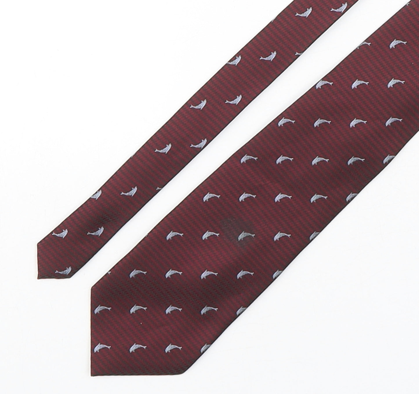 LR Seta  Mens Multicoloured Geometric Polyester Pointed Tie One Size - Dolphin