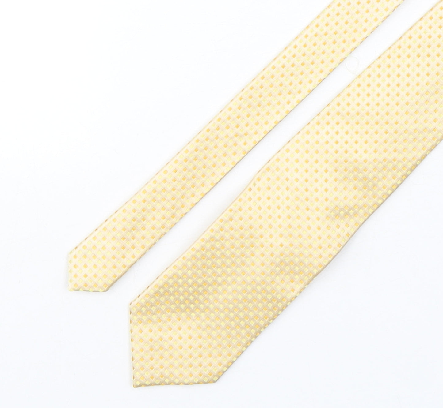 Tie Rack  Mens Yellow Geometric Silk Pointed Tie One Size