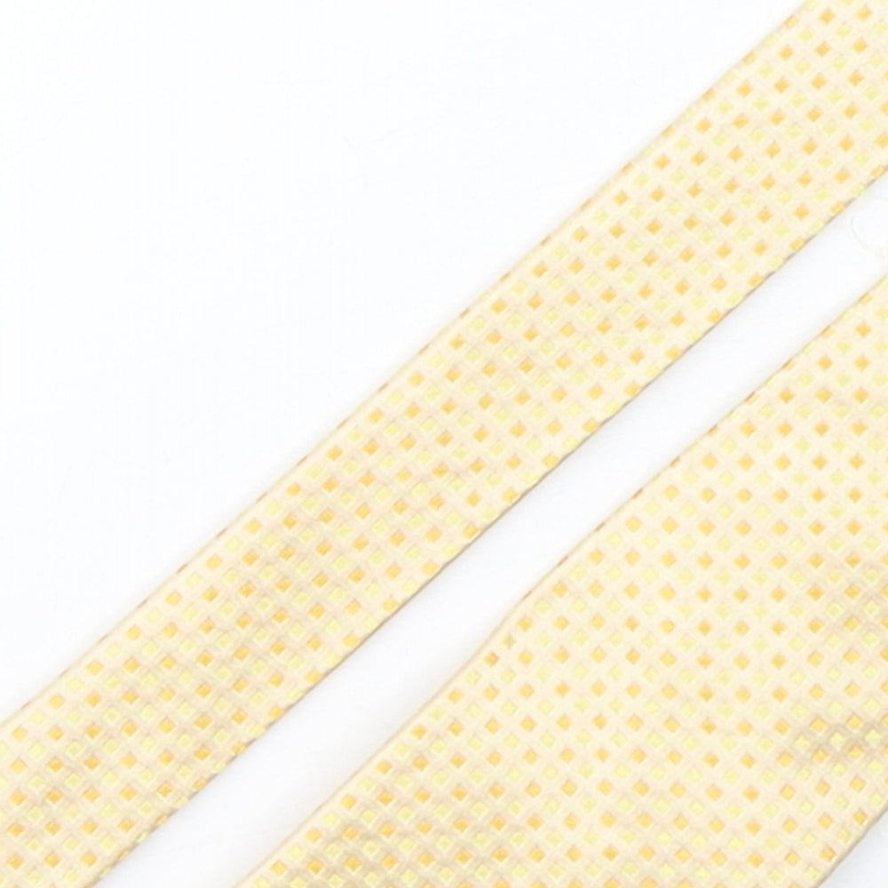 Tie Rack  Mens Yellow Geometric Silk Pointed Tie One Size