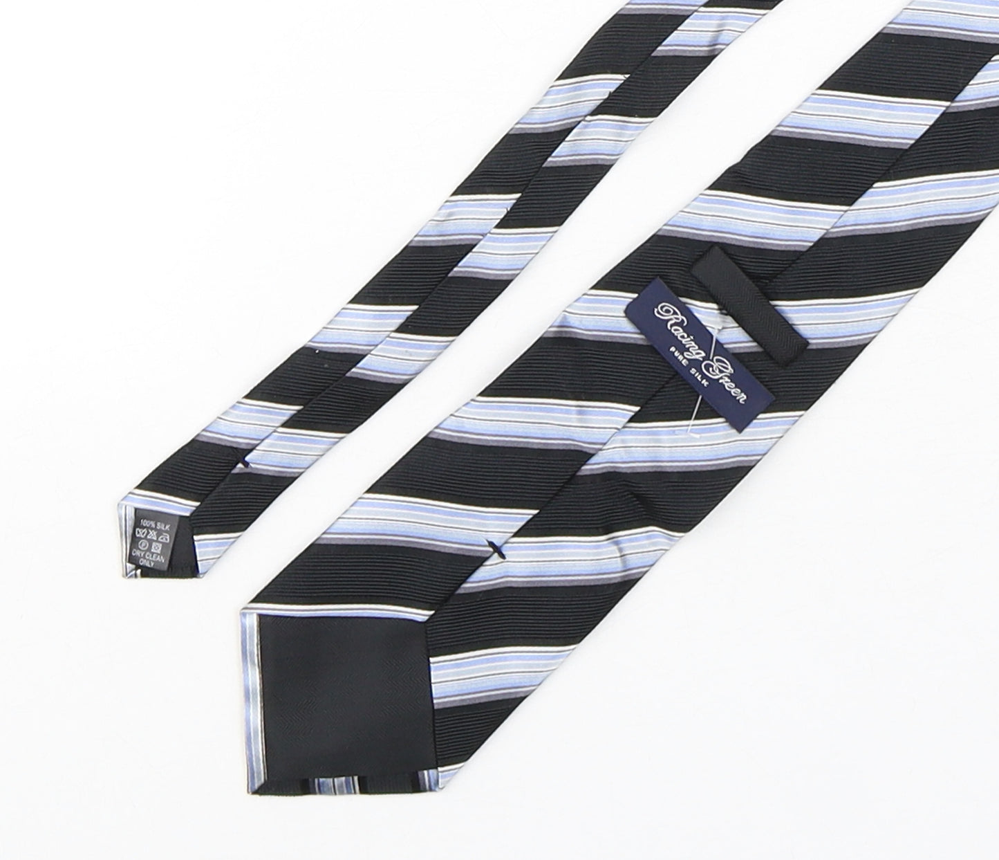 Racing Green  Mens Multicoloured Striped Silk Pointed Tie One Size
