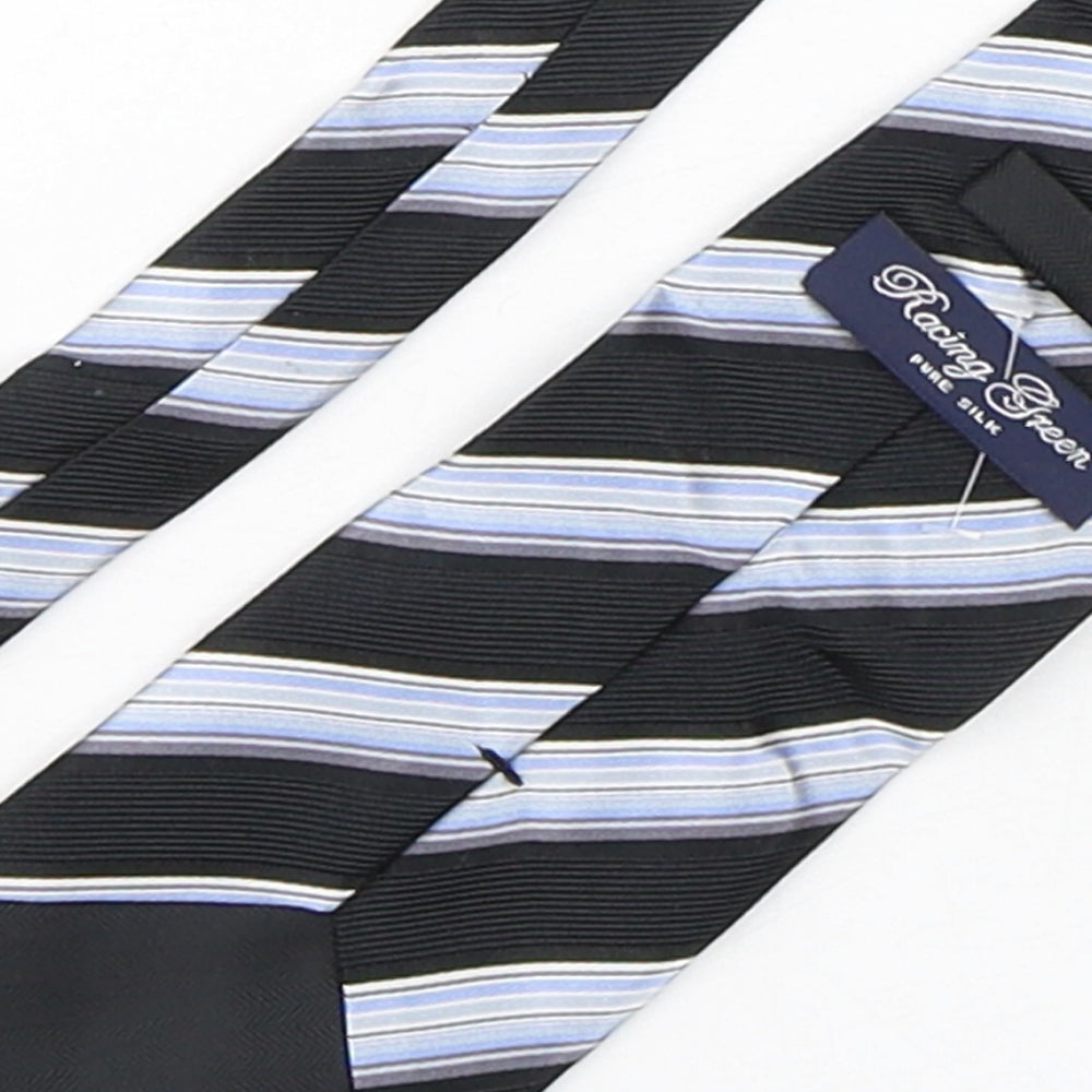 Racing Green  Mens Multicoloured Striped Silk Pointed Tie One Size