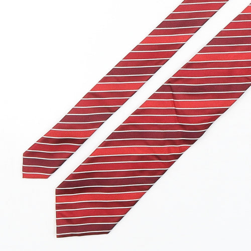 NEXT Mens Red Striped Silk Pointed Tie One Size