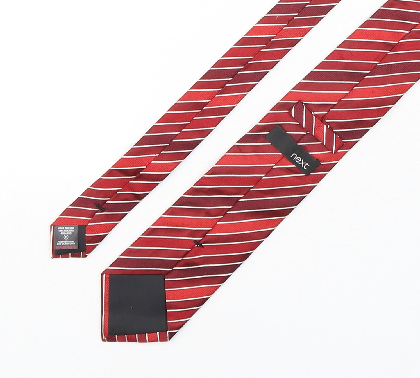 NEXT Mens Red Striped Silk Pointed Tie One Size