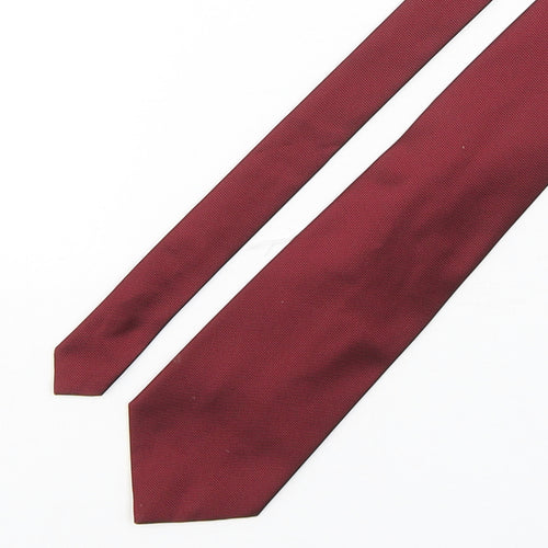 Atlas Design Mens Red Grenadine Polyester Pointed Tie One Size