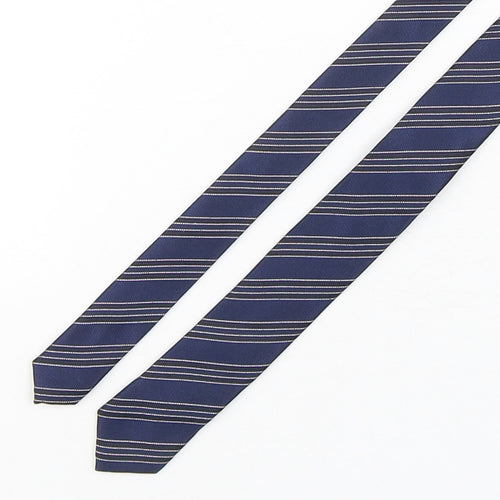 RedHerring  Mens Blue Striped Polyester Pointed Tie One Size