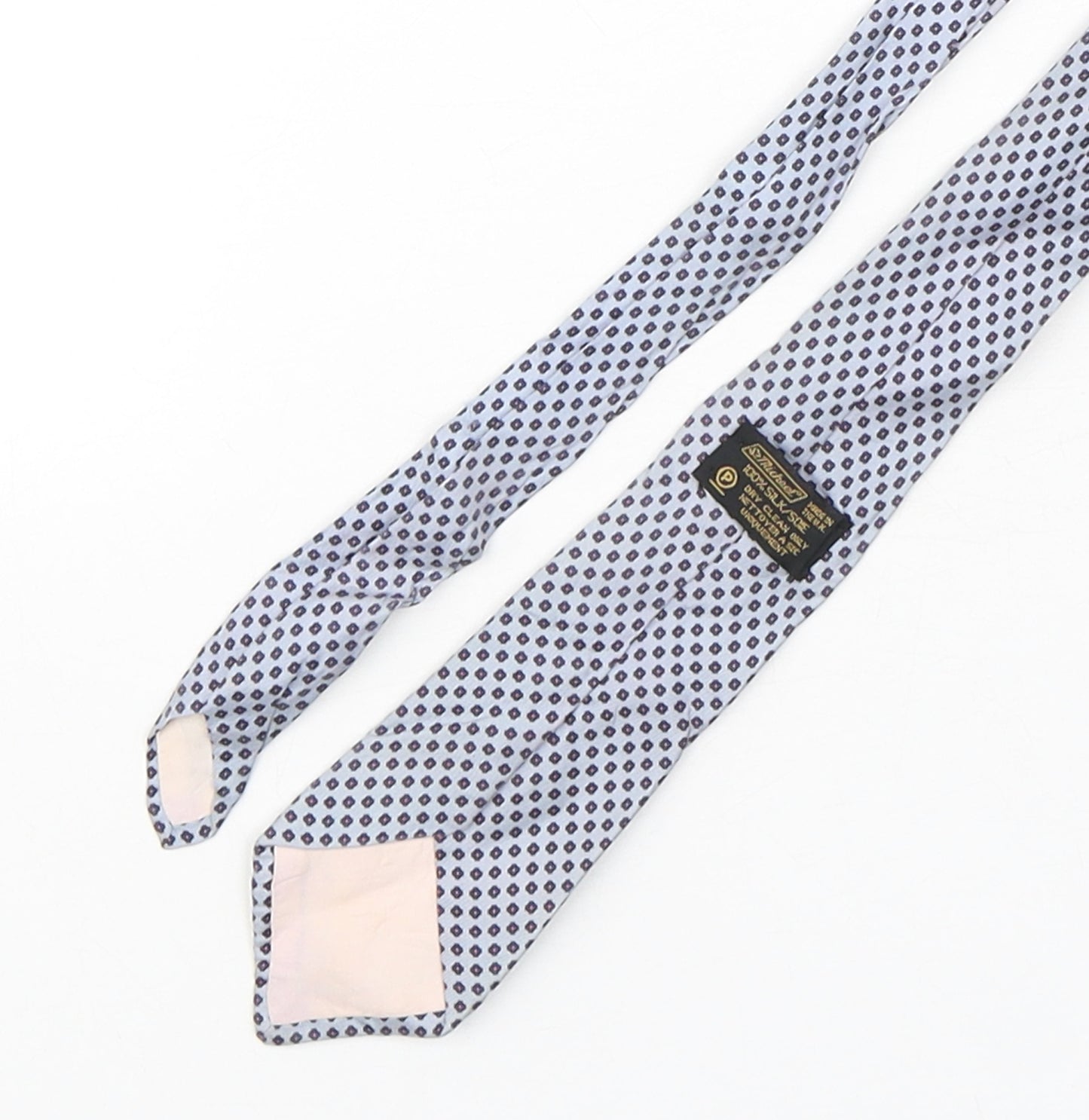 StMichael Mens Multicoloured Geometric Silk Pointed Tie One Size