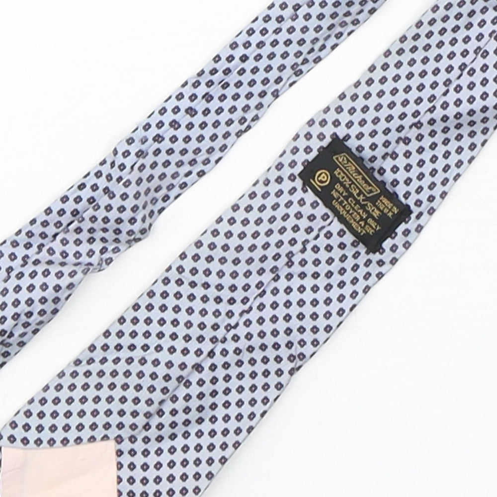 StMichael Mens Multicoloured Geometric Silk Pointed Tie One Size