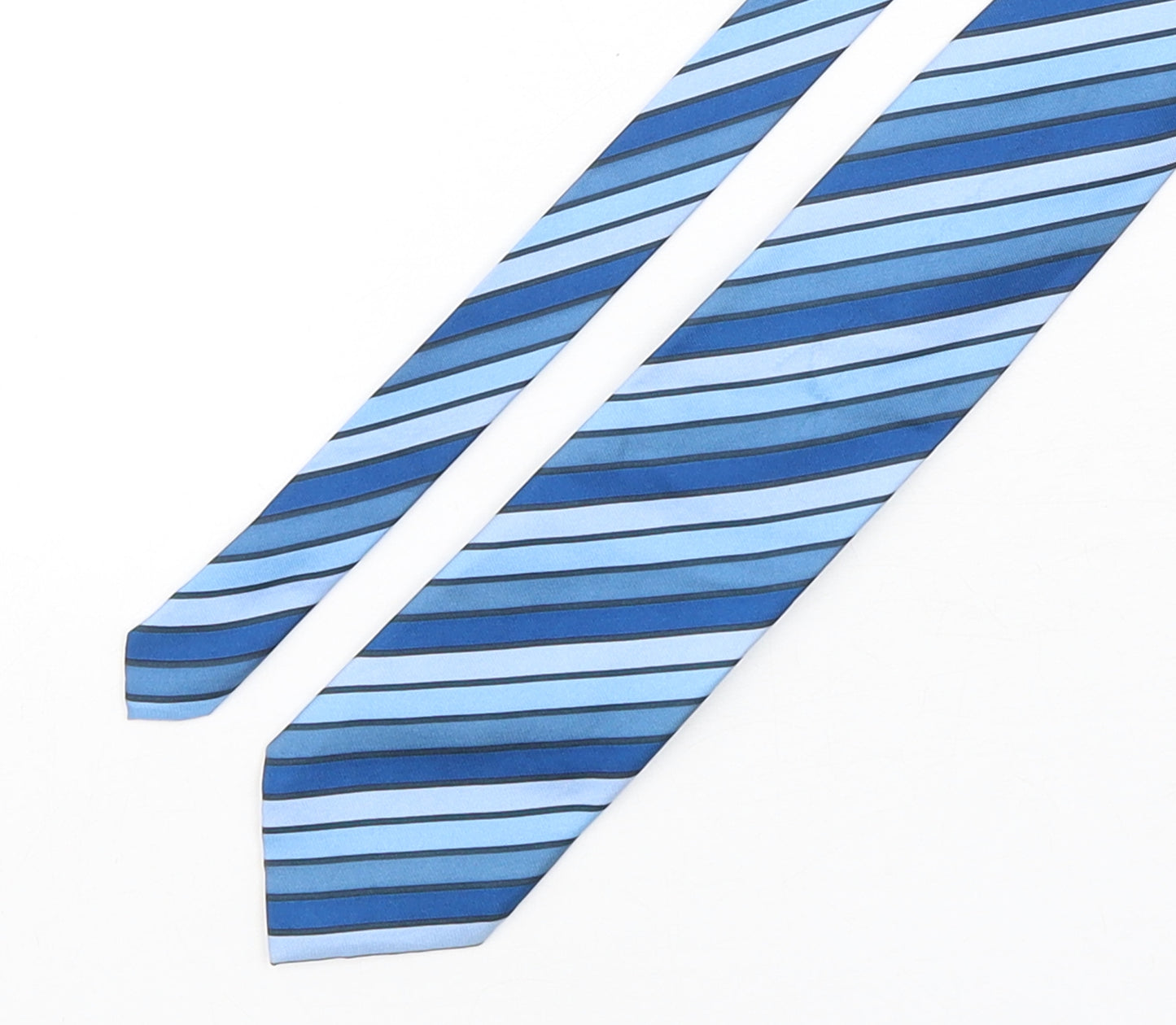 Thomas Nash  Mens Blue Striped Silk Pointed Tie One Size