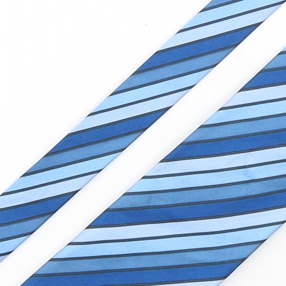 Thomas Nash  Mens Blue Striped Silk Pointed Tie One Size
