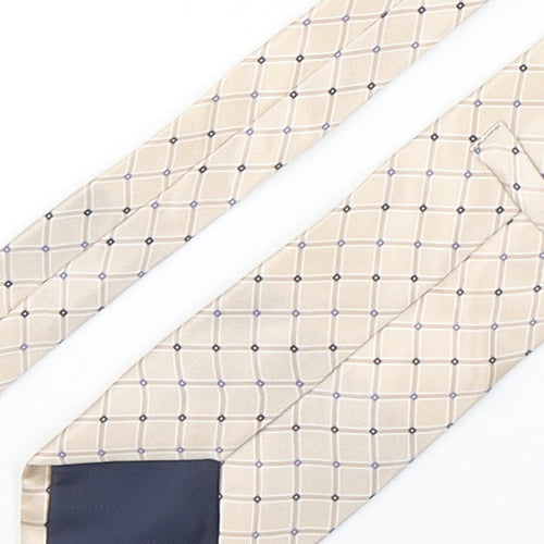 Marks and Spencer Mens Beige Plaids & Checks Silk Pointed Tie One Size